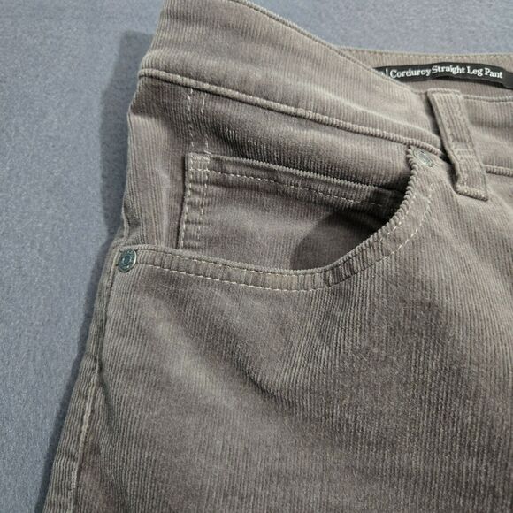 Talbots Women 12 Gray High Rise Corduroy Straight Leg Pants - Picture 6 of 14